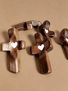Natural Wooden Cross Handmade Religious <b>Ornament</b> Spiritual Gift Faith Based Hand Carved Wood Cross - Product Image 6