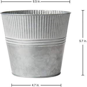 Macetas Galvanizadas, Cubos Metálicos Medianos para Flores, Macetas de Estilo Rústico para Exteriores, Cubo Metálico para Decoración del Hogar en Interiores, Juego de 6 - Product Image 3