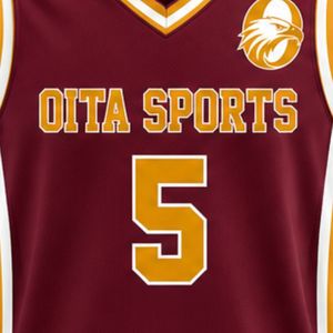 Ensemble uniforme de basket-ball pour hommes et femmes, maillot et short jaune bordeaux, vêtements de sport légers et confortables pour équipe sportive Oita - Product Image 5
