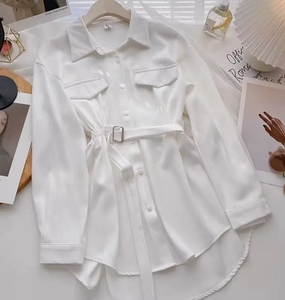 Camisas de Manga Larga con Lazo Delantero para Mujer, al por Mayor, Personalizadas, Ligeras, Transpirables, Casuales, de Verano, Fabricante OEM, Proveedor al por Mayor - Product Image 3