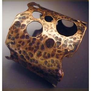 Boutons de manchette et bracelets en laiton et cuivre vieilli, bijoux d'inspiration ethnique - Product Image 4