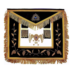 95th Degree Scottish Rite Masonic Apron <b>Purple</b> <b>Velvet</b> Gold Bullion Fringe Hand Embroidered Freemason Regalia - Product Image 1