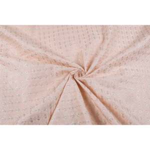 Tela de Satén Malai Bordada por Metro - Viscosa Transpirable de 58 Pulgadas de Ancho con Diseño Floral Color Durazno - TFAB DUPION EMB01 165 - Product Image 4