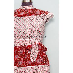 Vestido Maxi de Manga Corta 100% Algodón Hecho a Mano para Mujer, Estilo Casual Y2K, Estampado Floral Ecológico, para Verano/Invierno, Uso Diario - Product Image 3