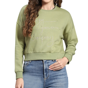 Fournisseur de sweats à capuche pour femmes, coupe patineuse, imprimé floral, col cheminée, manches ajustées, style urbain, pull-over, hauts - Product Image 2