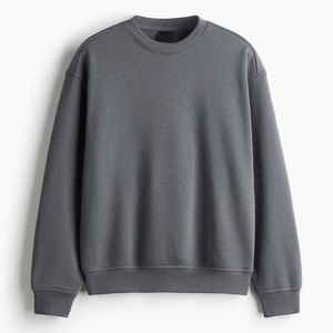 Sudadera de Algodón para Hombre, Cuello Redondo, Corte Regular, Color Sólido, Estilo Casual para Otoño, Gris - Product Image 4