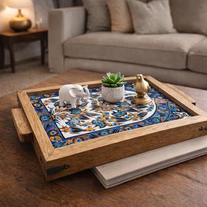 Bandeja de madera impresa para oficina en casa, bandeja de madera impresa para organizar papeles y archivos, suministro al por mayor de bandejas de servicio - Product Image 4