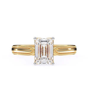 Bague de fiançailles en or jaune pour femme avec diamant taille princesse, diamants naturels certifiés IGI, style tendance, or rose 18 carats - Product Image 6