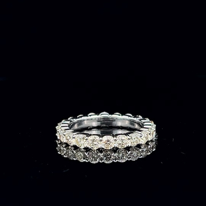 Classic Eternity Band <b>Ring</b> 925 Sterling <b>Silver</b> IGI Certified Lab Grown Diamonds 3.20 TCW Sparkle Finish Luxury Women’s Jewelry - Product Image 1