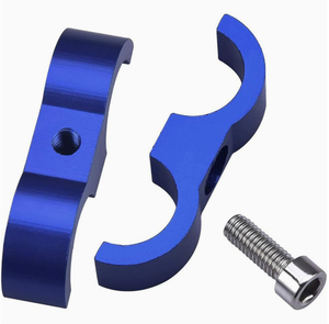 Séparateur de tuyau bleu AN10 en aluminium usiné, double raccord pour ligne de carburant, huile, eau, remplacement de tuyau tressé - Product Image 2