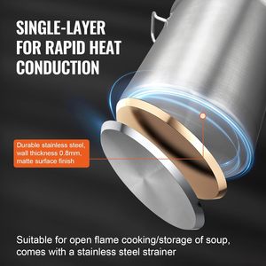 Professional Classic Stainless Steel Stock <b>Pot</b> Lid Dishwasher Safe Large Capacity Heat Resistant Easy Cleaning for <b>Soup</b> Making - Product Image 4