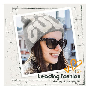 Bonnet pour femme avec motif Culpa, bonnets graphiques, bonnet d'hiver en tricot, bonnet doux, chaud et extensible, style streetwear esthétique - Product Image 5