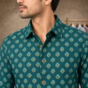 Floral Print 100% Cotton Casual Breathable Knitted Broadcloth <b>Summer</b> <b>Shirt</b> ODM - Product Image 4