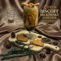 Poudre de milkshake Lotus Biscoff KEIFU OEM 1 kg, mélange pour smoothie à marque privée, certifié HALAL/HACCP/ISO 22000, 18 mois, pour bubble tea