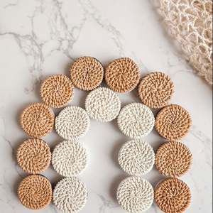 Accessoires de meubles de quincaillerie de garde-robe de haute qualité bouton de porte en rotin naturel boutons en bois décoratifs pour la décoration intérieure - Product Image 6