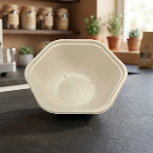 Popular 360ml Bagasse <b>Pulp</b> Moulded Hexa Bowl Biodegradable Water Resistant Disposable Bowl for Hot Cold Food Catering - Product Image 3