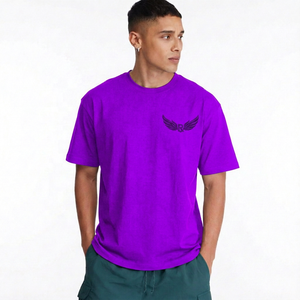 Camiseta Negra de Manga Corta para Hombre con Logotipo de Ala en Relieve, Corte Regular, Cuello Redondo, Informal, de Algodón - Product Image 6