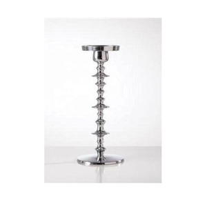 Bougeoir en aluminium nickelé à pilier martelé Bougeoir en aluminium coulé massif lourd Bougeoir modernisme pour la maison - Product Image 6