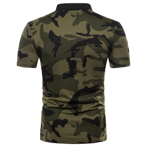 Polo de Punto con Estampado de Camuflaje para Hombre, Manga Corta, Corte Regular, Informal, Transpirable, de Poliéster - Product Image 4