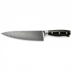 Cuchillo de Chef de Acero de Damasco, Hoja de Acero con Patrón, Mango de Madera Cómodo, Cuchillo de Cocina Profesional Hecho a Mano, Alto Rendimiento - Product Image 4