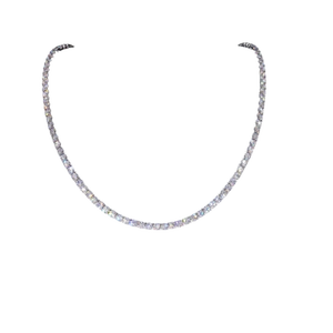 Precio al por mayor 4MM 16 pulgadas Moissanite Cadena de tenis plata esterlina collares de moda personalizados para Mujeres Hombres Cadena de tenis - Product Image 1
