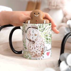 Mug en céramique personnalisé avec motif hibou mignon, poignée intégrée, compatible lave-vaisselle, emballage cadeau, idéal pour la rentrée scolaire, la maison et le bureau - Product Image 2