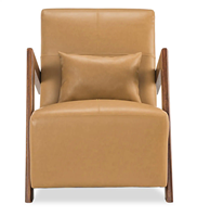 Fauteuil moderne en similicuir avec structure en bois massif, design mi-siècle, chaise longue rembourrée pour salon, mobilier de maison