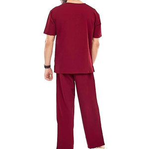 Tenues médicales pour hommes en polyester, col en V, haute qualité, taille personnalisée, ensembles de blouses d'hôpital pour hommes - Product Image 2