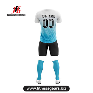 ชุดเสื้อฟุตบอลสั่งทำพิเศษ สีน้ำเงินไล่เฉด แขนสั้น สำหรับผู้ชาย ระบายเหงื่อได้ดี พิมพ์ลายแบบซับลิเมชั่น เอวยางยืด เสื้อผ้าสำหรับผู้ใหญ่ - Product Image 2