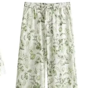 Pantalon évasé pour femme en velours vert décontracté à taille haute en dentelle d'hiver, longueur totale, devant plat, blanchi à la pierre - Product Image 5