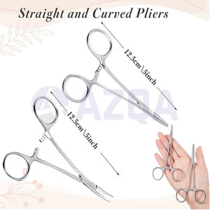 Kit Profesional de Instrumentos para Perforaciones Corporales de Acero Inoxidable al por Mayor con Juego de 4 Pinzas y Tenazas - Product Image 2
