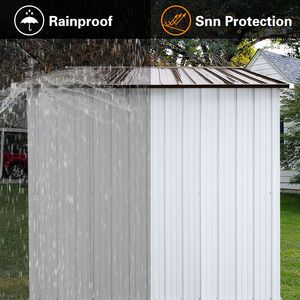 Soluzione per riporre all'aperto in metallo 6 ftx8ft bianco e color caffè - Product Image 5