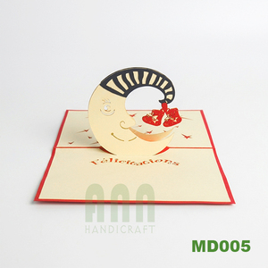 Nueva Tarjeta de Felicitación 3D Pop-up con Diseño de Luna, Invitación para Bautizo, Baby Shower, San Valentín, Cumpleaños, Día del Padre, Papel Offset - Product Image 3