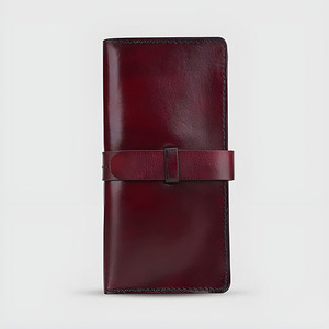 Premium <b>Men</b> Genuine Leather Phone Organizer Bifold Long <b>Wallet</b> Burgundy Luxury Handmade <b>Wallet</b> With Handstitching Zipper Pocket - Product Image 1