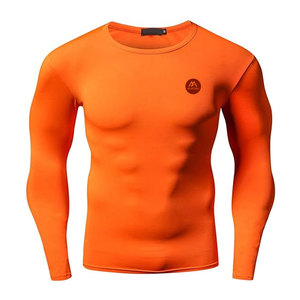 Chemises de compression pour hommes pour l'entraînement en salle de sport, manches longues, respirantes, extensibles, écologiques, séchage rapide, spandex/polyester, course à pied, cyclisme - Product Image 1