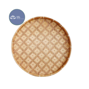 BEST SELLER Panier plat en bambou tressé écologique de qualité supérieure, plateau de présentation alimentaire, décoration murale, vaisselle de salon, vente en gros - Product Image 1
