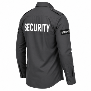 Chemise d'uniforme de garde de sécurité personnalisée à manches longues, boutonnée, couleur unie, pour homme - Product Image 4