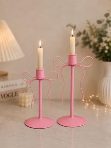 Bow Shape <b>Pink</b> <b>Candle</b> <b>Holder</b> Tabletop <b>Candle</b> <b>Holder</b> Wedding Decoration - Product Image 4