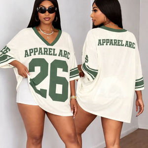 Jersey de punto personalizado para mujer, estilo oversize, estilo fútbol americano, venta al por mayor OEM, jersey transpirable de moda - Product Image 1