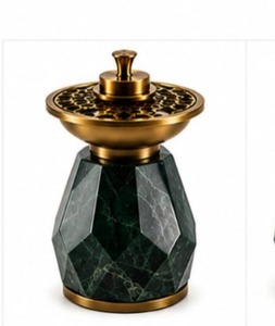Black <b>Bakhoor</b> Burner Ring Design Burner <b>Oud</b> Burner Arabic Mabkhara Charcoal Incense Burner Black Marble Incense Burner Ring Base - Product Image 1