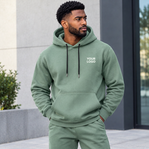 Sweat-shirt à capuche minimaliste pour homme, couleur unie, coupe classique, pour une mode quotidienne moderne et un style décontracté - Product Image 1