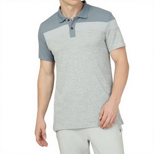 Polo informal a rayas para hombre, calidad de exportación, manga corta, personalización de talla, 100% algodón, venta al por mayor, corte regular, color gris. - Product Image 1