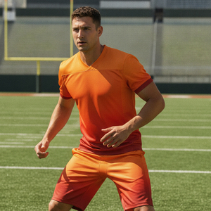 Maillot de football américain pour jeunes, directement de l'usine, pour tournois scolaires, coutures robustes, résistant aux rayures, jersey flexible pour les matchs. - Product Image 5