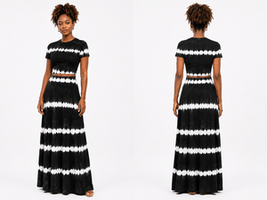 <b>Tie</b> <b>Dye</b> Maxi <b>Set</b> 2 Piece Premium Cotton Women Summer Crop Top Long Skirt Boho Outfits Casual Loose Flared Vacation Co Ord <b>Set</b> - Product Image 3