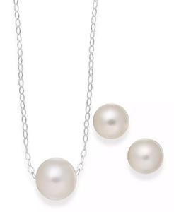 Ensemble de bijoux classiques en perles de culture d'eau douce en argent sterling (8-10mm) | Macy's - Product Image 1