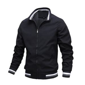 Chaqueta bomber de alta calidad para hombre 100% poliéster cálido transpirable chaquetas de Hombre Ropa exterior abrigos contraste costilla rayas bomber - Product Image 4