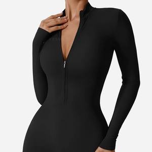 ชุดบอดี้สูทโยคะแขนยาวผ้ายืดหยุ่นสูง พร้อมซิป สำหรับผู้หญิง ออกกำลังกาย ฟิตเนส เล่นกีฬา กระชับรูปร่าง เหมาะสำหรับเต้น - Product Image 2