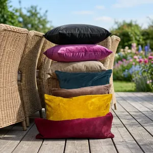 Ensemble de housses de coussin en velours uni multicolore avec des coussins décoratifs en tissu peluche doux pour canapé, chambre à coucher, décoration de la maison - Product Image 6