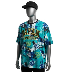 Camiseta extragrande para hombre, tejido ligero de poliéster GSM, sublimación con logotipo personalizado, camiseta 100% algodón para hombre, corte holgado, estampada. - Product Image 4