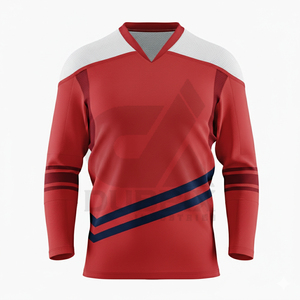 Jersey de Hockey sobre Hielo Personalizado Unisex, Cuello en V, Manga Larga, Tejido de Malla Transpirable con Impresión por Transferencia de Calor, Corte Regular - Product Image 6